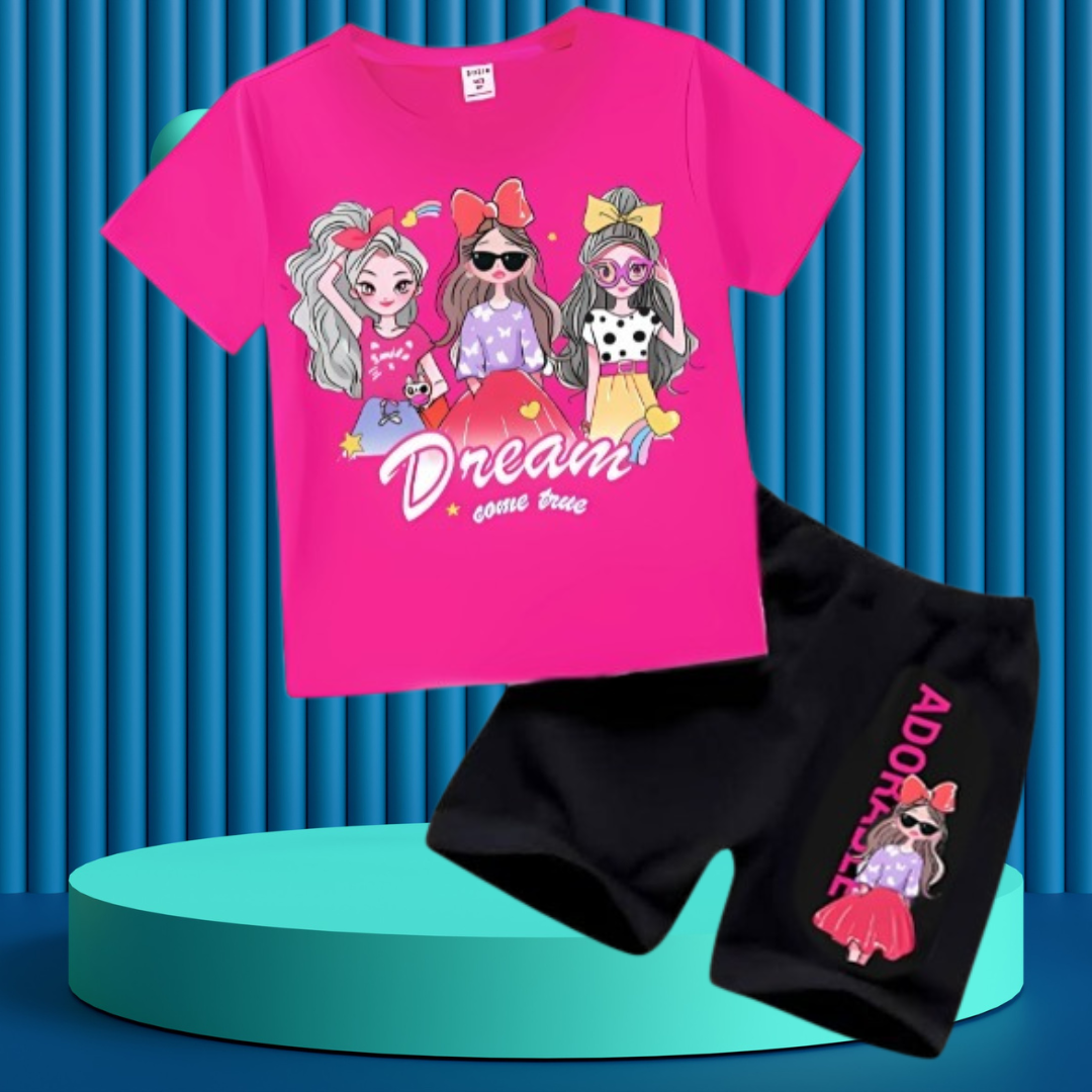 Three Queen Printed T-Shirt Set | Soft Cotton | Hit for Summer (6 M– 6 Years)