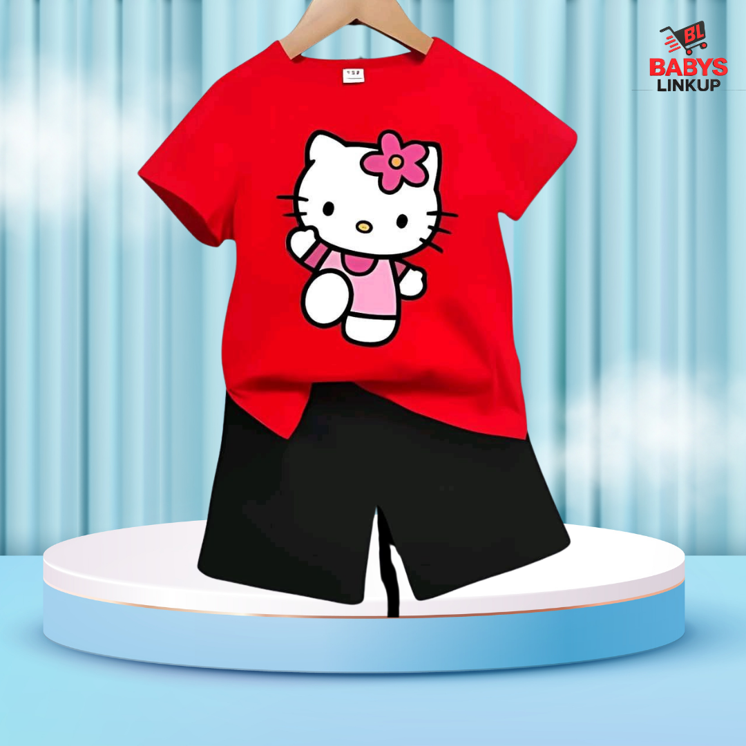 CAT Printed T-Shirt Set | Soft Cotton | Hit for Summer (6 M– 6 Years)