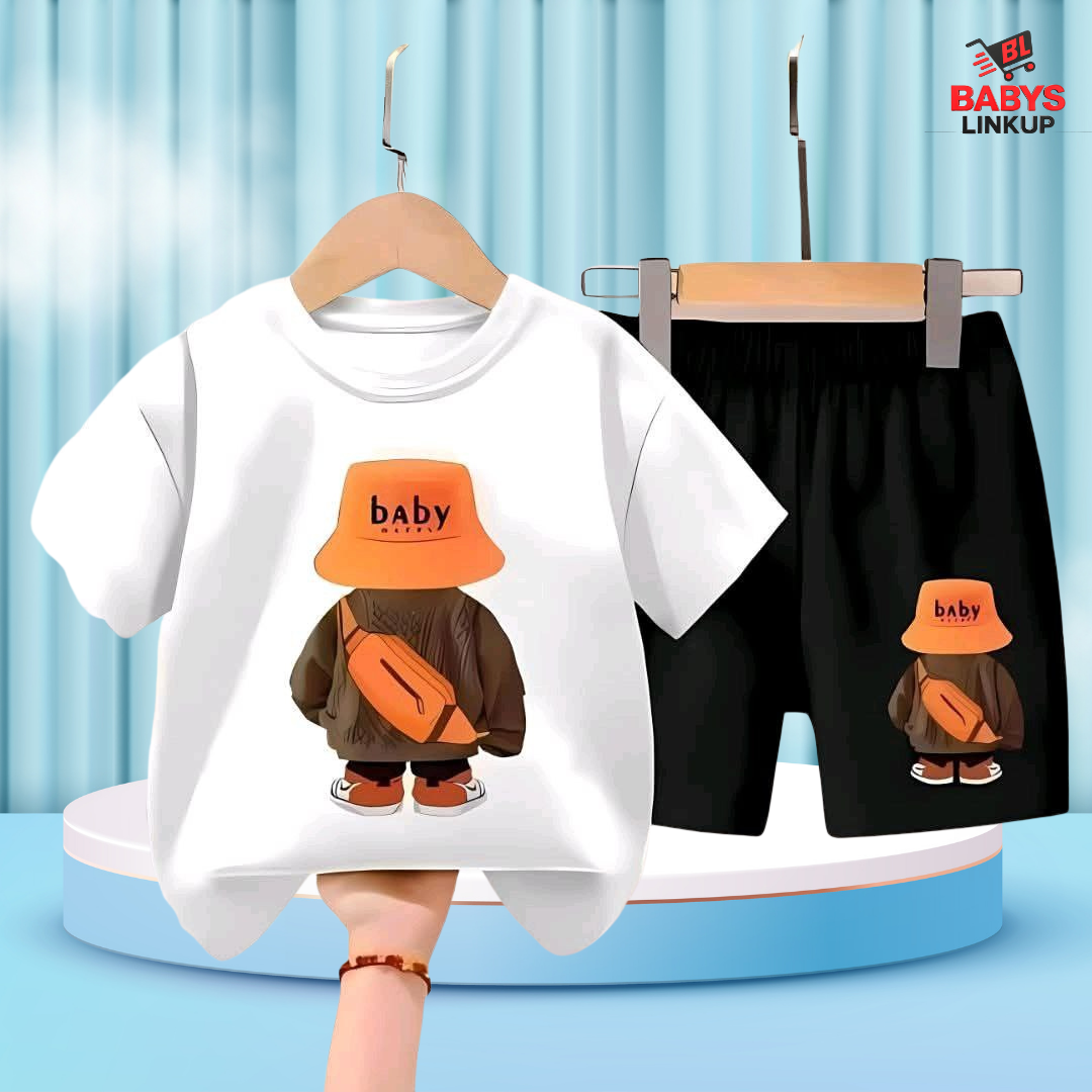 Cap Printed T-Shirt Set | Soft Cotton | Hit for Summer – (6M – 6 Years) Baby's LinkUp