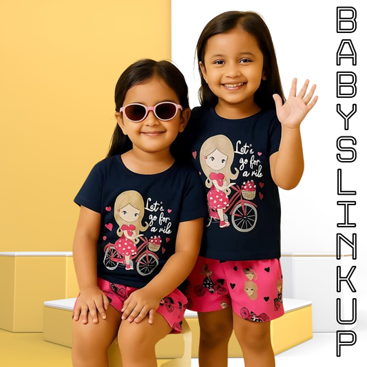 By Cycle Printed T-Shirt Set | Soft Cotton | Hit for Summer (6 M– 6 Years)