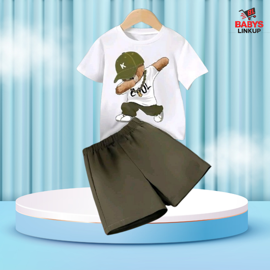 Man Cap  Printed T-Shirt Set | Soft Cotton | Hit for Summer – (6M – 6 Years) Baby's LinkUp
