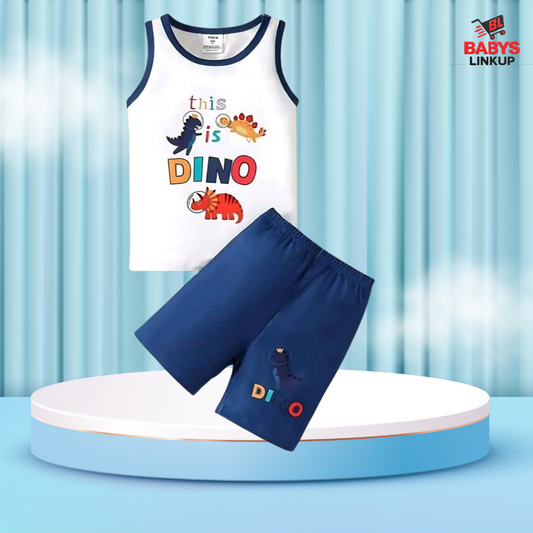 DINO  Printed T-Shirt Set | Soft Cotton | Hit for Summer – (6M – 6 Years) Baby's LinkUp