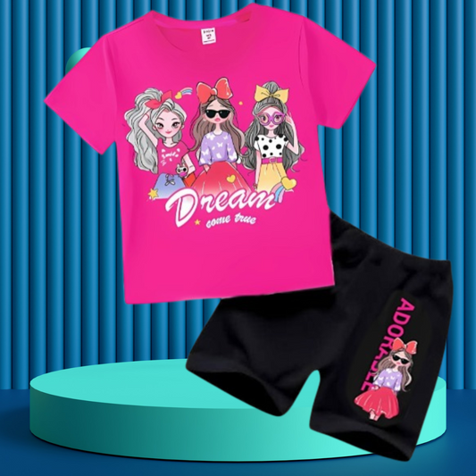 Three Queen  Printed  T-Shirt Set | Soft Cotton | Hit for Summer   (6 M– 6 Years)
