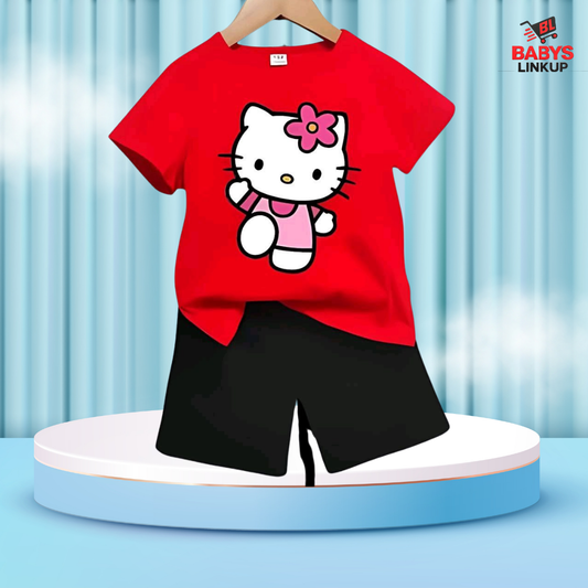 CAT  Printed  T-Shirt Set | Soft Cotton | Hit for Summer   (6 M– 6 Years)