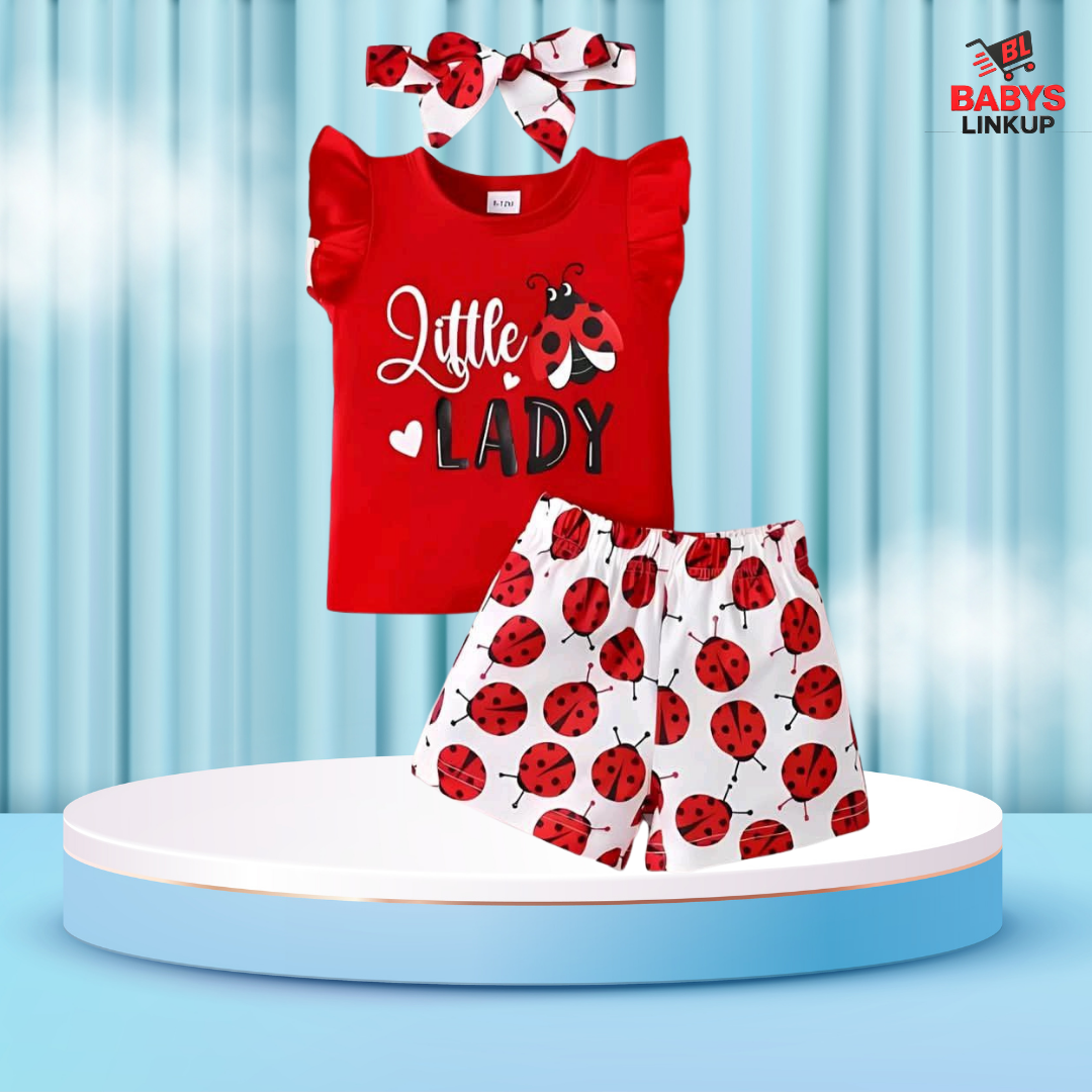 Little LADY   Printed  T-Shirt Set | Soft Cotton | Hit for Summer   (6 M– 6 Years)