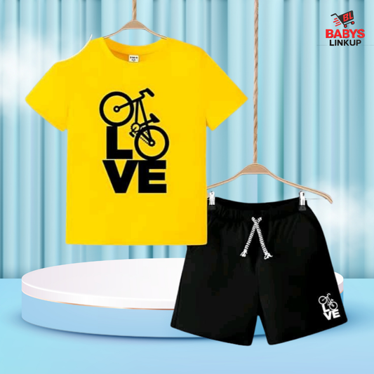 Yellow Love  Printed  T-Shirt Set | Soft Cotton | Hit for Summer   (6 M– 6 Years)