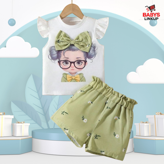 Cute Girls Printed  T-Shirt Set | Soft Cotton | Hit for Summer   (6 M– 6 Years)
