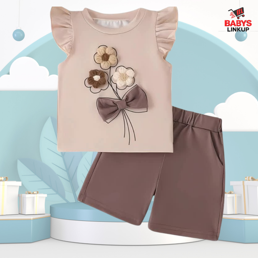 Flowers printed T-Shirt Set | Soft Cotton | Hit for Summer   (6 M– 6 Years)
