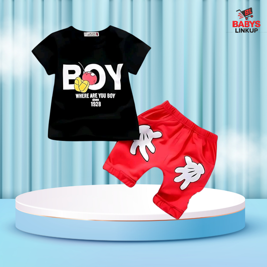 Boy Printed T-Shirt Set | Soft Cotton | Hit for Summer – (6M – 6 Years)