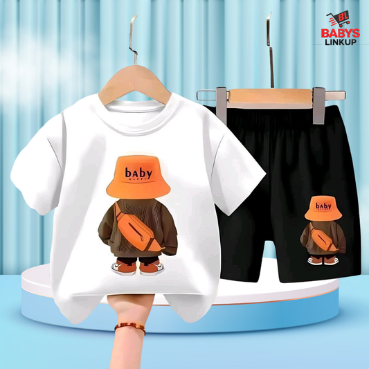 Cap  Printed T-Shirt Set | Soft Cotton | Hit for Summer – (6M – 6 Years) Baby's LinkUp